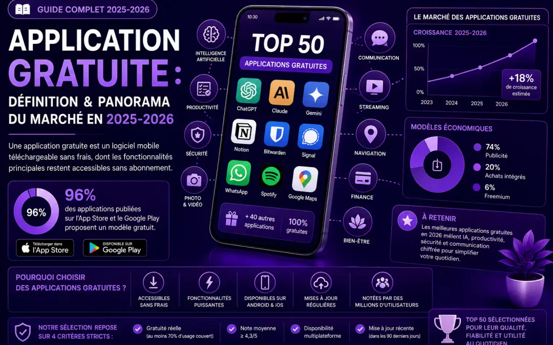 Top 50 des Applications Gratuites à Télécharger en 2025-2026 (Android & iOS)